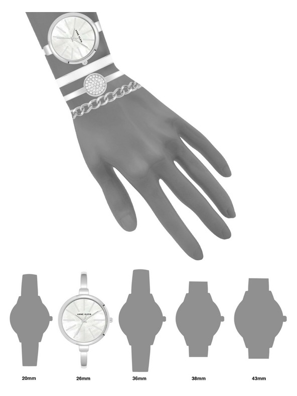 Anne Klein Дамски подаръчен комплект часовник и гривни Anne Klein AK/1471SVST