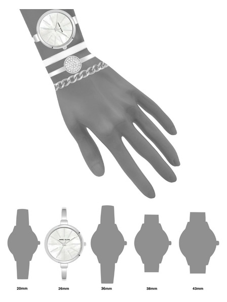 Anne Klein Дамски подаръчен комплект часовник и гривни Anne Klein AK/1471SVST