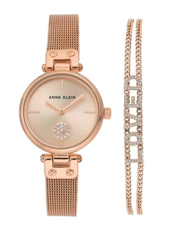 Anne Klein Подаръчен комплект часовник и гривна Anne Klein AK/3552RGST