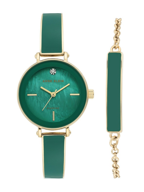 Anne Klein Подаръчен комплект часовник и гривна Anne Klein AK/3620GNST