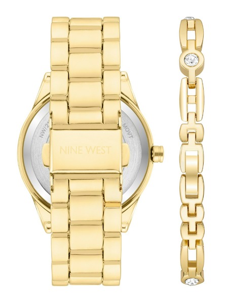 Nine West	 Дамски подаръчен комплект часовник и гривна Nine West NW/2168GPST
