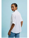 Moodo Бяла риза с къс ръкав