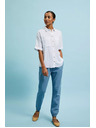 Moodo Бяла риза с къс ръкав