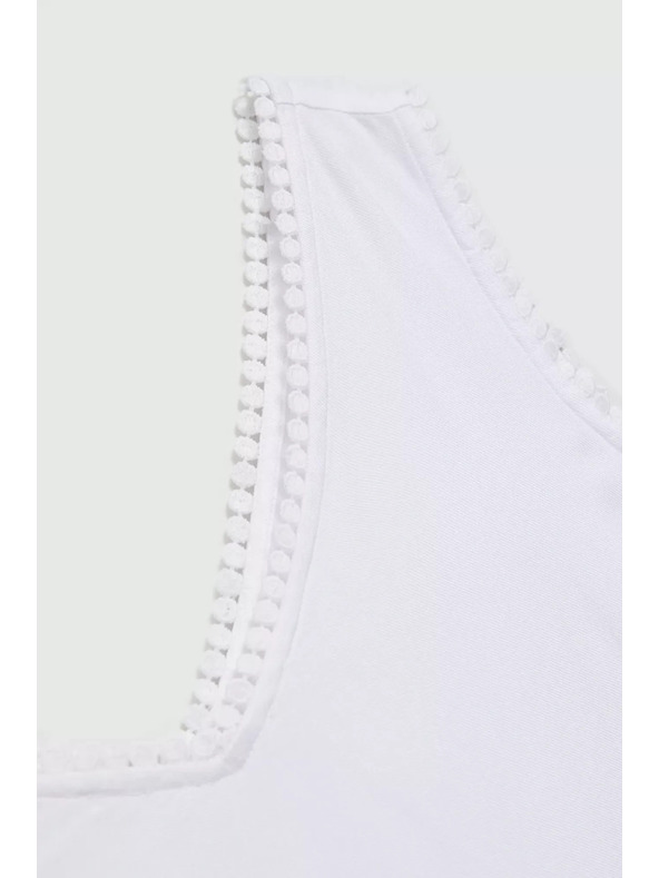 Moodo Бяла потник с декоративен кант