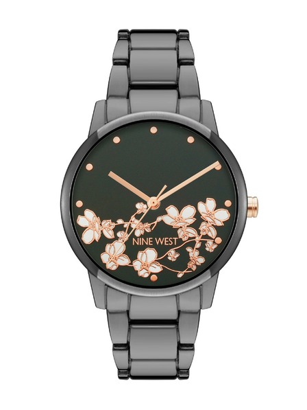 Nine West	 Nine West дамски часовник с кръгла форма NW/2597FLGY