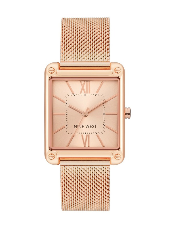 Nine West	 Nine West дамски часовник с правоъгълна форма NW/2090RGRG
