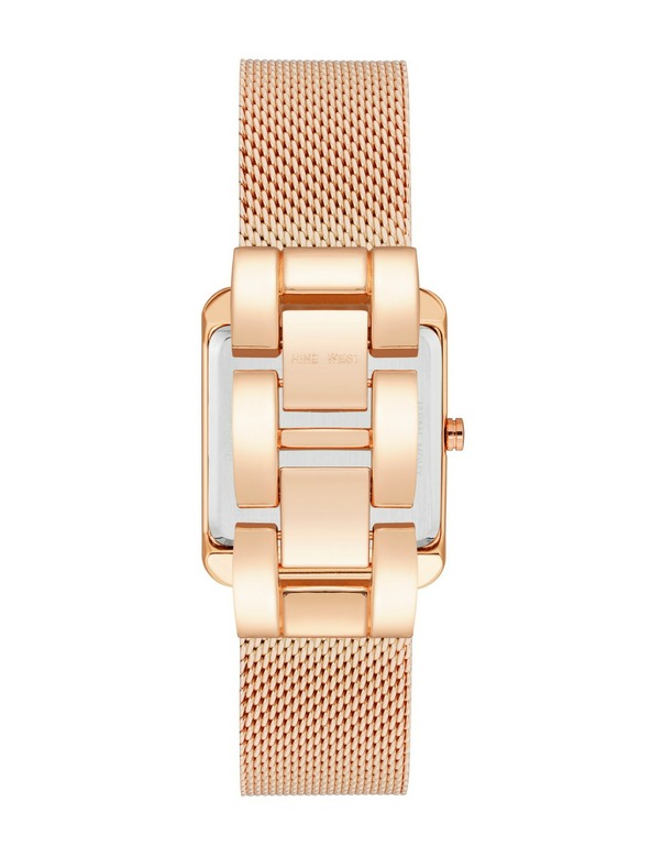 Nine West	 Nine West дамски часовник с правоъгълна форма NW/2090RGRG