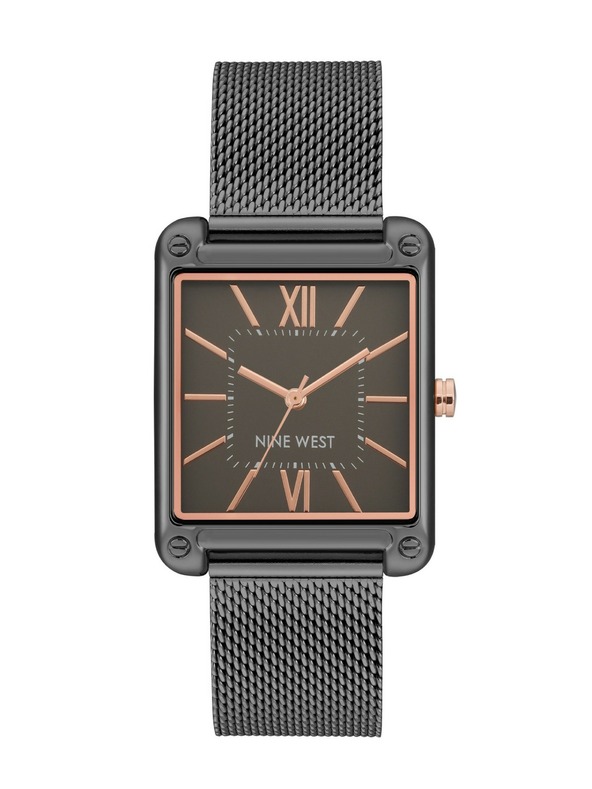 Nine West	 Nine West дамски часовник с правоъгълна форма NW/2091GYGY