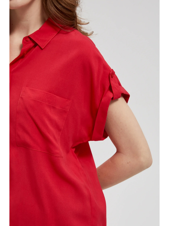 Moodo Червена риза с къс ръкав