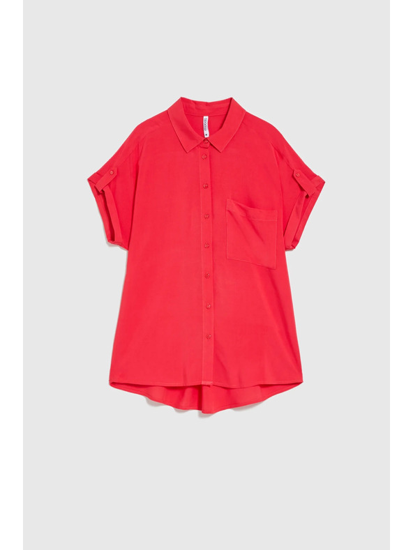 Moodo Червена риза с къс ръкав
