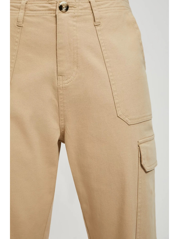 Moodo Бежови панталони с джобове