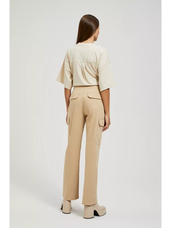Moodo Бежови панталони с джобове