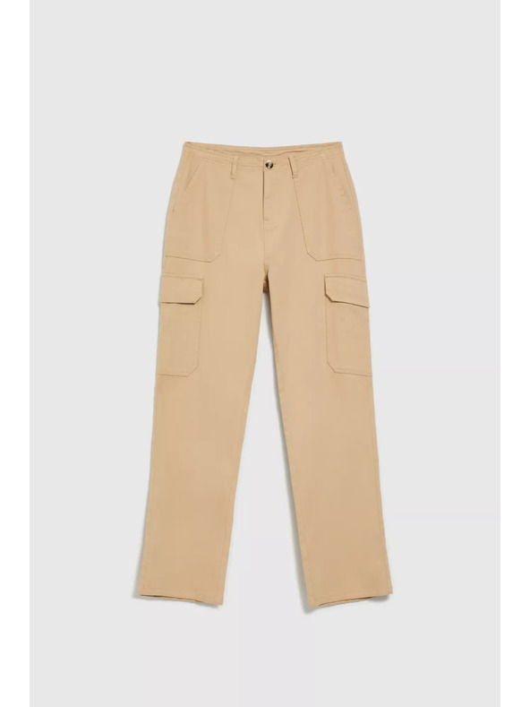 Moodo Бежови панталони с джобове