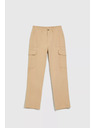 Moodo Бежови панталони с джобове