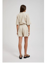 Moodo Кремави къси панталони с джобове