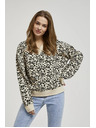 Moodo Щампован суитшърт с V-образно деколте