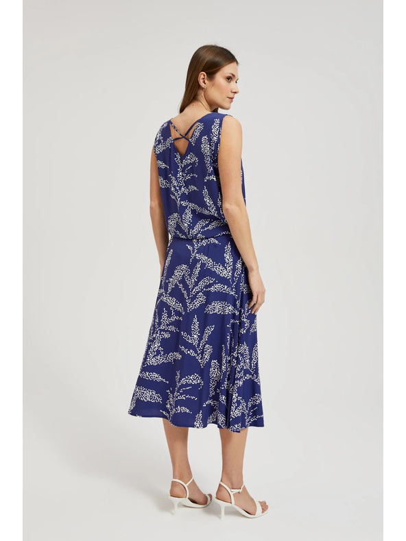 Moodo Синя щампована свободна пола