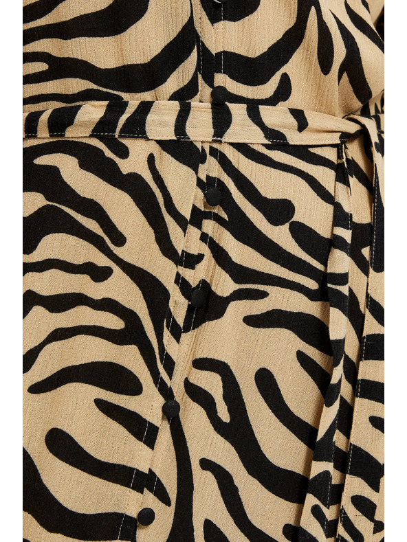 Moodo Бежови щампована рокля