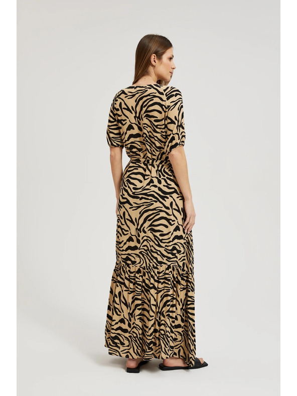 Moodo Бежови щампована рокля