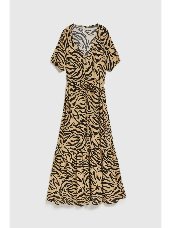 Moodo Бежови щампована рокля