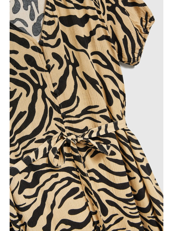 Moodo Бежови щампована рокля