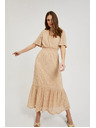 Moodo Кремави дантелени макси рокли