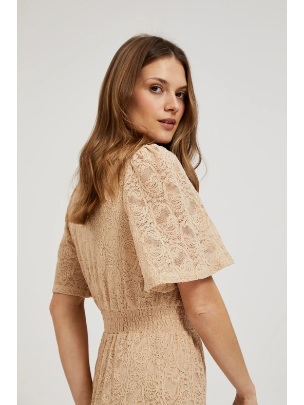 Moodo Кремави дантелени макси рокли