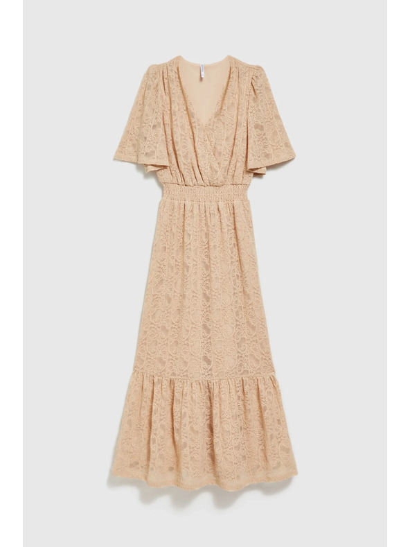 Moodo Кремави дантелени макси рокли