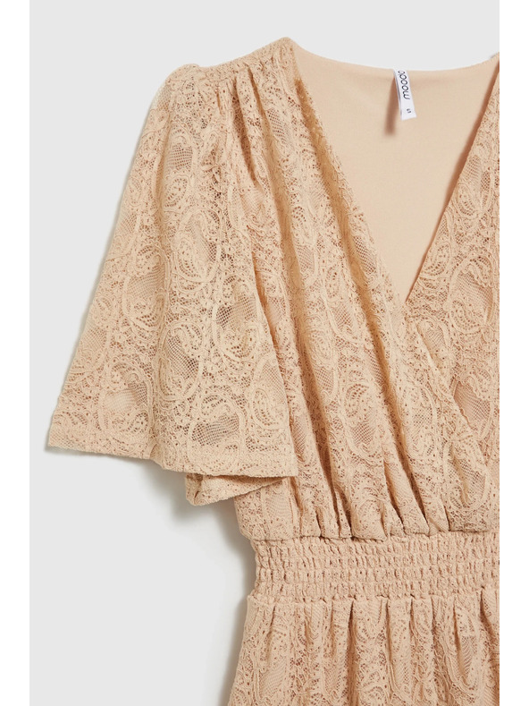 Moodo Кремави дантелени макси рокли