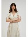 Moodo Бежова рокля с колан