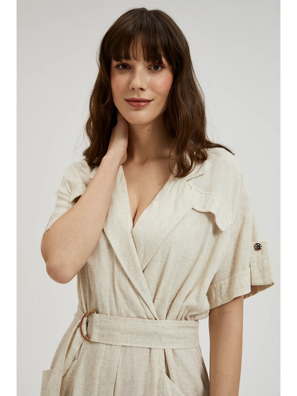 Moodo Бежова рокля с колан