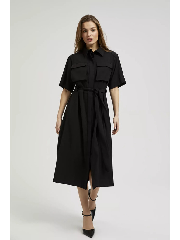 Moodo Черна ризова рокля