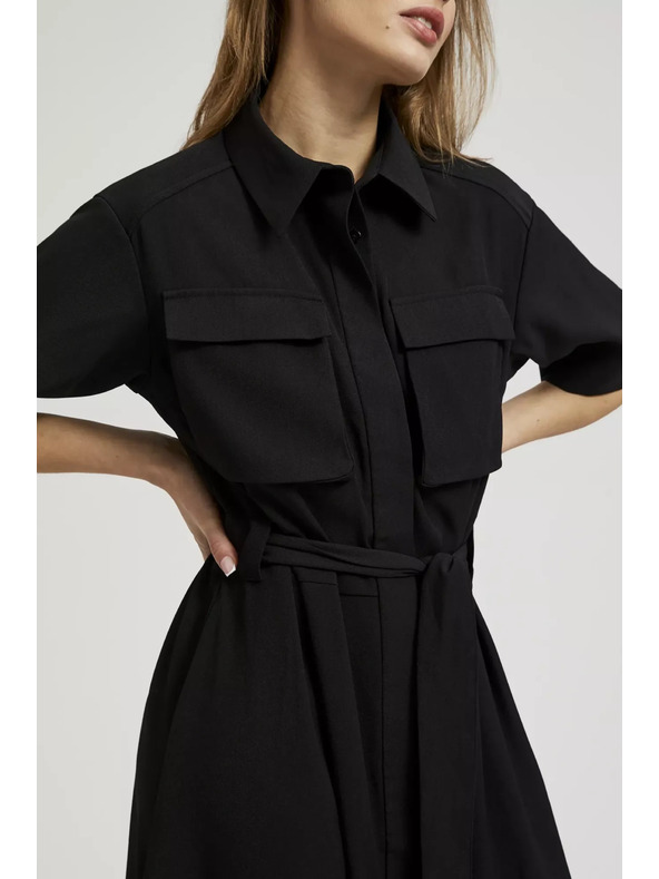 Moodo Черна ризова рокля