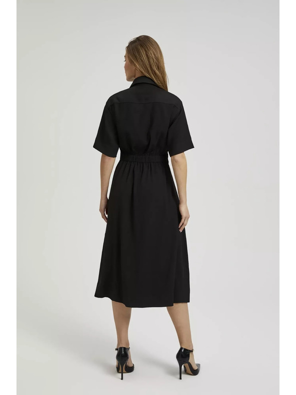 Moodo Черна ризова рокля