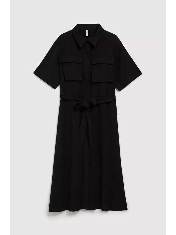 Moodo Черна ризова рокля