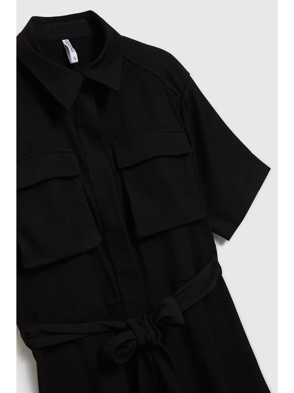 Moodo Черна ризова рокля