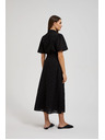 Moodo Черна ризова рокля с широки ръкави