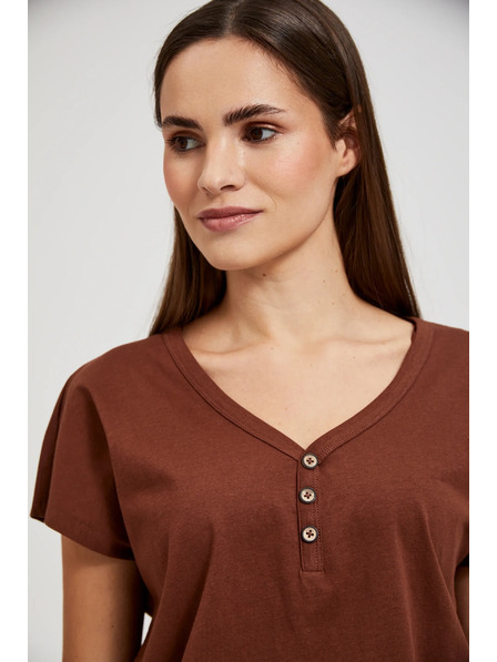 Moodo Кафява блуза с копчета