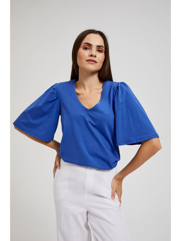 Moodo Синя блуза с широки ръкави