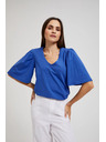 Moodo Синя блуза с широки ръкави