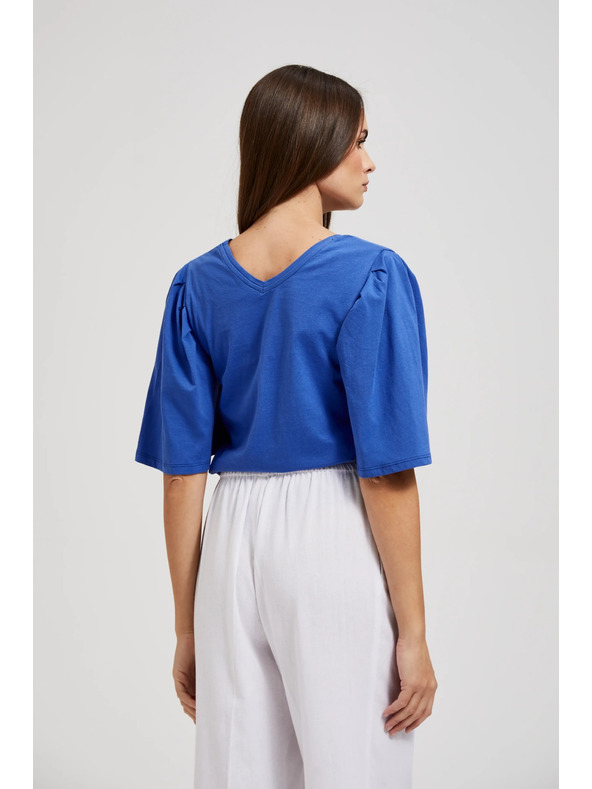 Moodo Синя блуза с широки ръкави