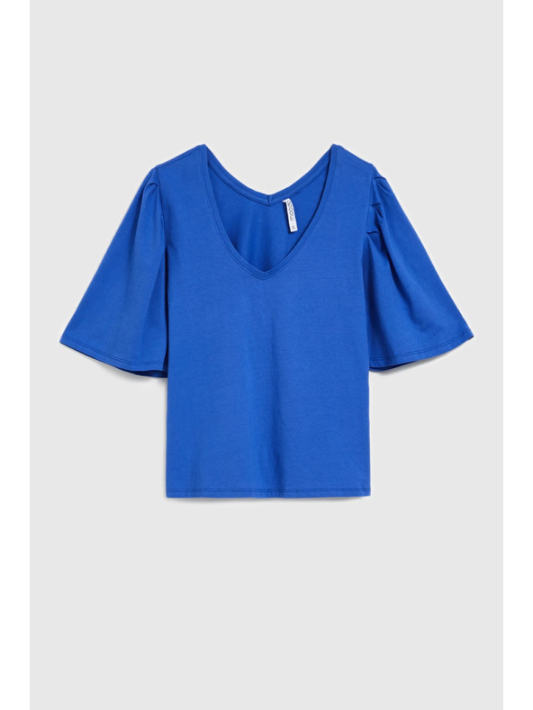 Moodo Синя блуза с широки ръкави