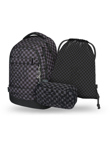 BAAGL  BAAGL КОМПЛЕКТ 3 Skate max SKA сива: раница, моливник, торбичка