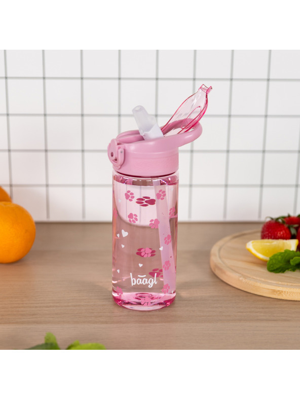 BAAGL  BAAGL Тританова бутилка за пиене с сламка Лапи 500 мл