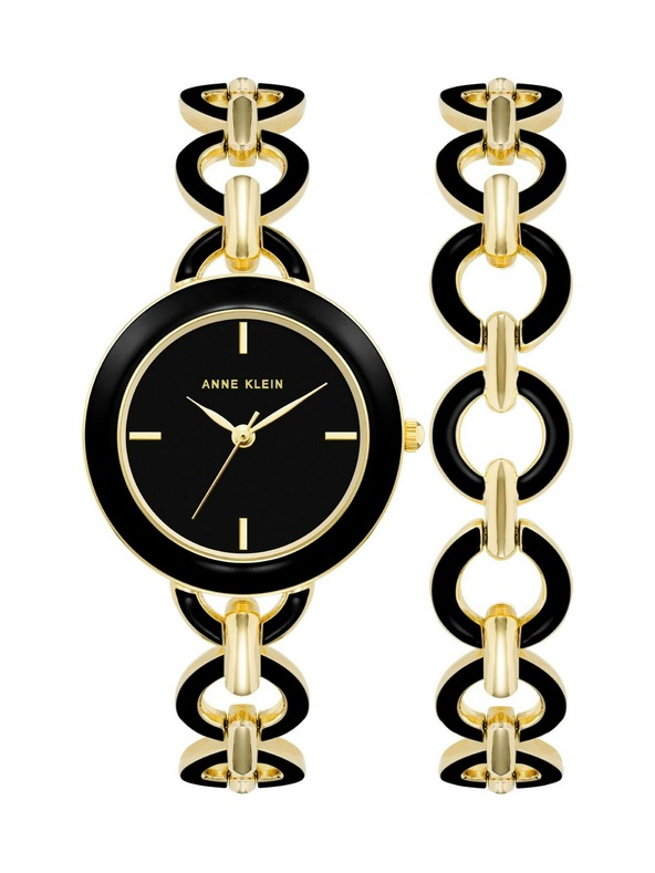 Anne Klein Подаръчен комплект часовник и гривна Anne Klein AK/4066BKST