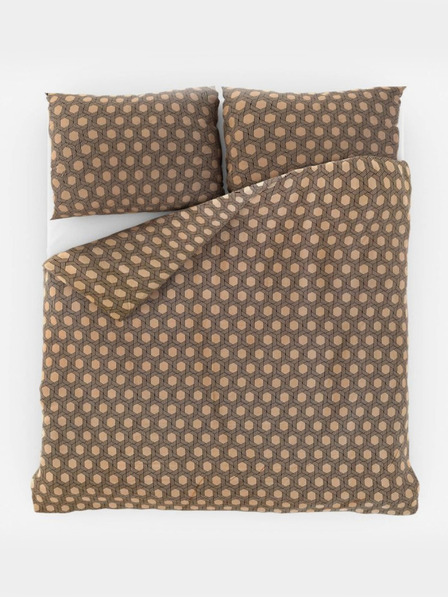 Kvalitex Сатенен френски спален комплект Luxury Collection 1+2, 220x200, 70x90cm Carero бежов Kvalitex