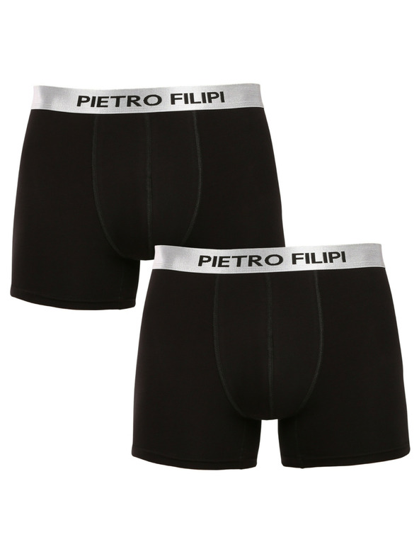 Pietro Filipi Комплект от два - мъжки боксерки Pietro Filipi черни Metalic silver