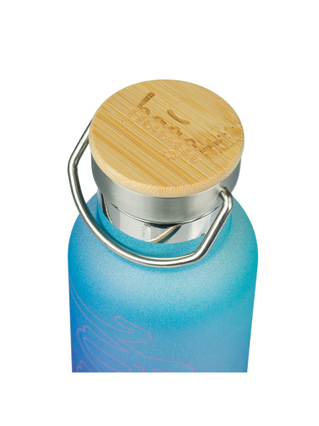 BAAGL  BAAGL Термобутилка с бамбукова капачка Градиент синьо-виолетова, 500 мл