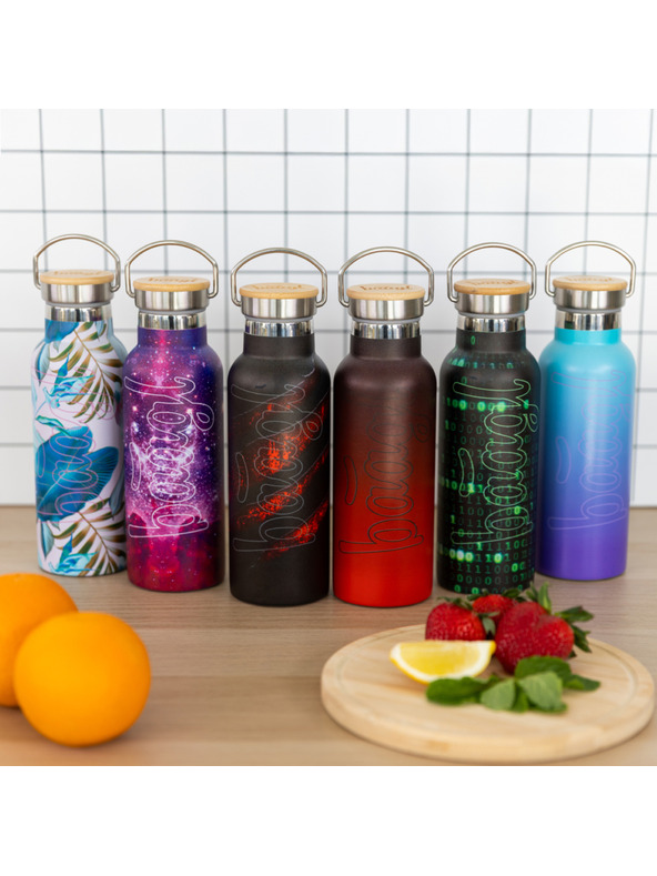 BAAGL  BAAGL Термобутилка с бамбукова капачка Лава, 500 мл