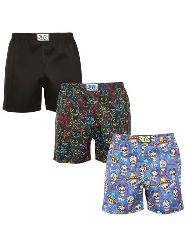 Styx Комплект от три - мъжки пижамени панталони Styx многоцветни